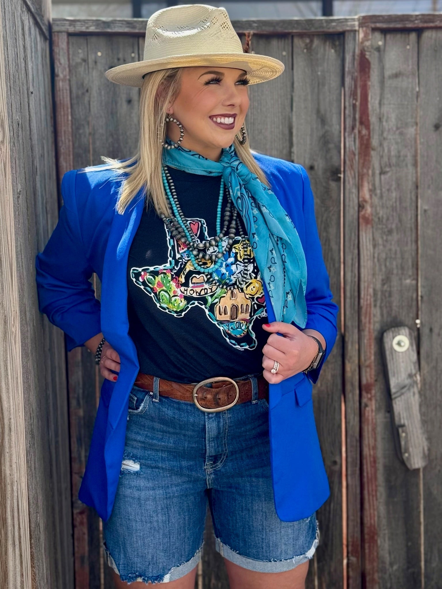 Callie Ann Stelter Texas Icons Tee – Hand - Painted Texas Pride - Cowtown Bling N Things