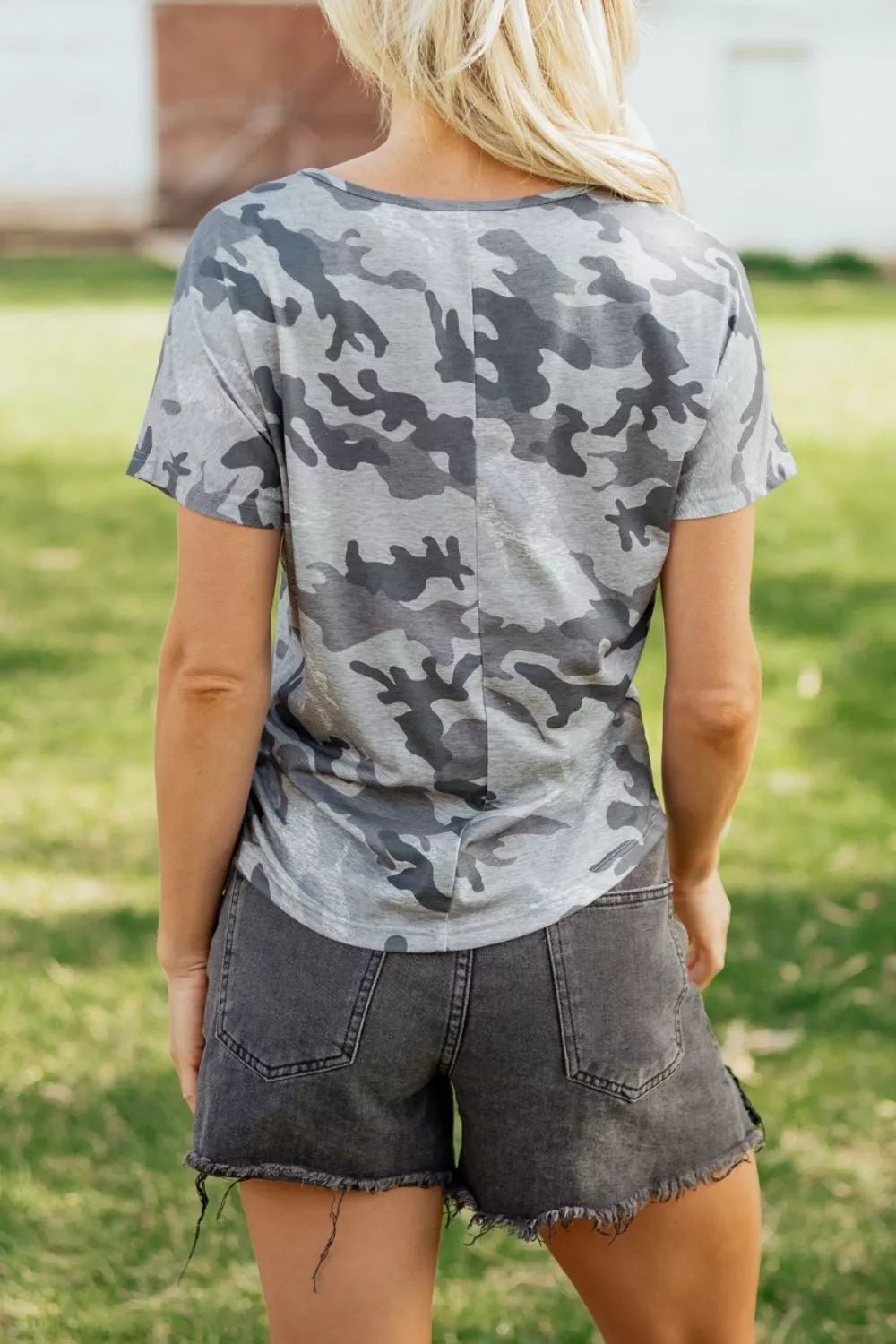 Camo Print Casual T Shirt - Cowtown Bling N Things