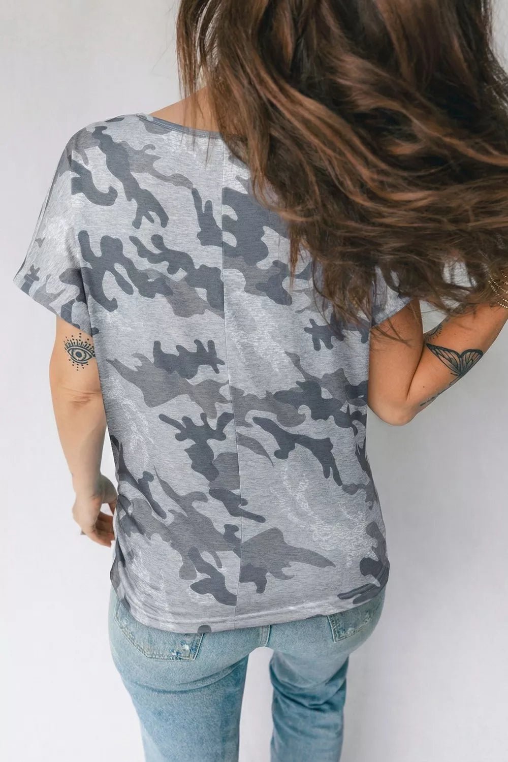 Camo Print Casual T Shirt - Cowtown Bling N Things
