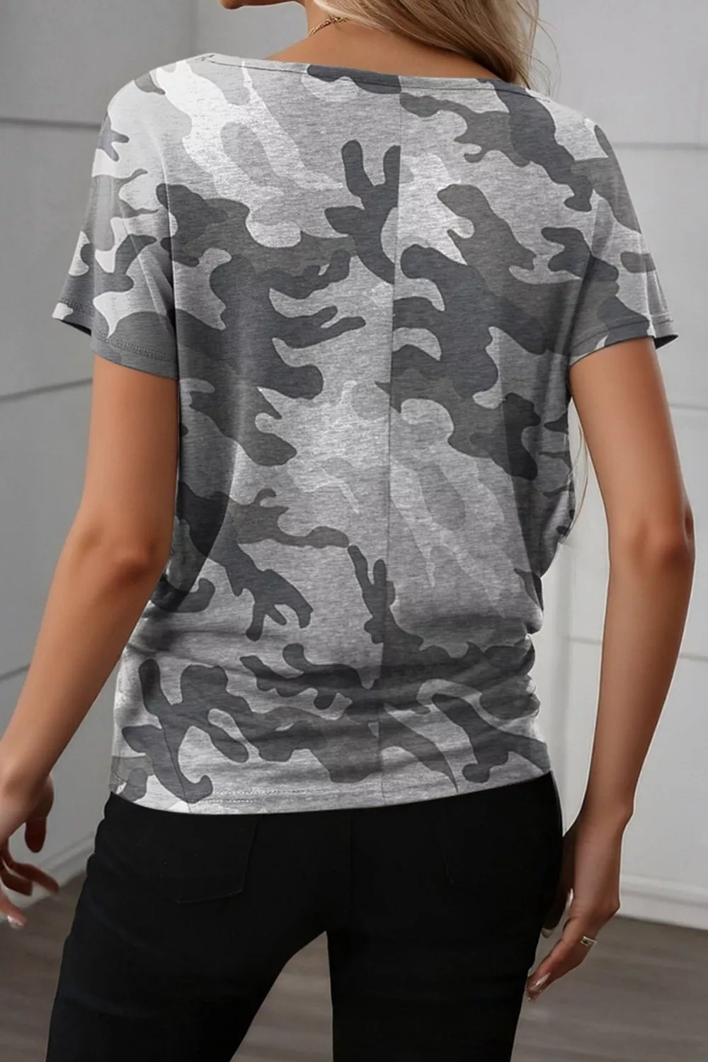 Camo Print Casual T Shirt - Cowtown Bling N Things