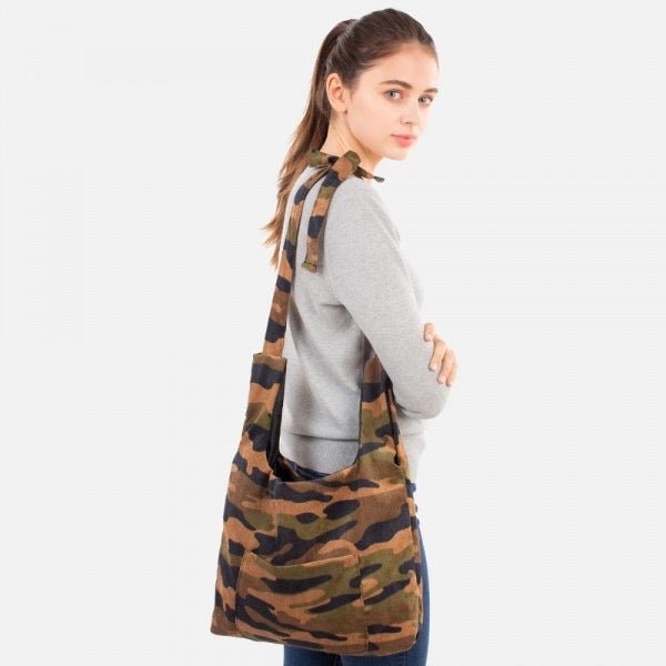 Camouflage Cross Body Tote. - Cowtown Bling N Things