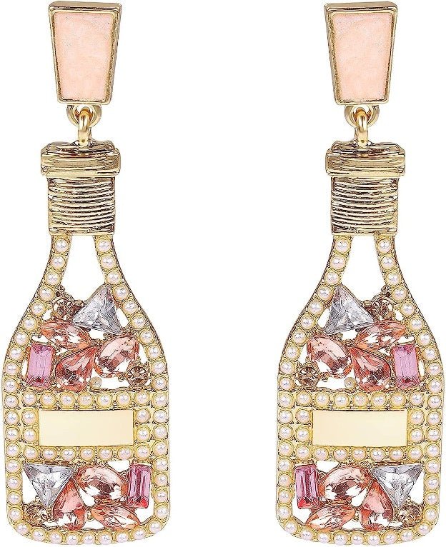 Champagne Bottle Earrings - Cowtown Bling N Things