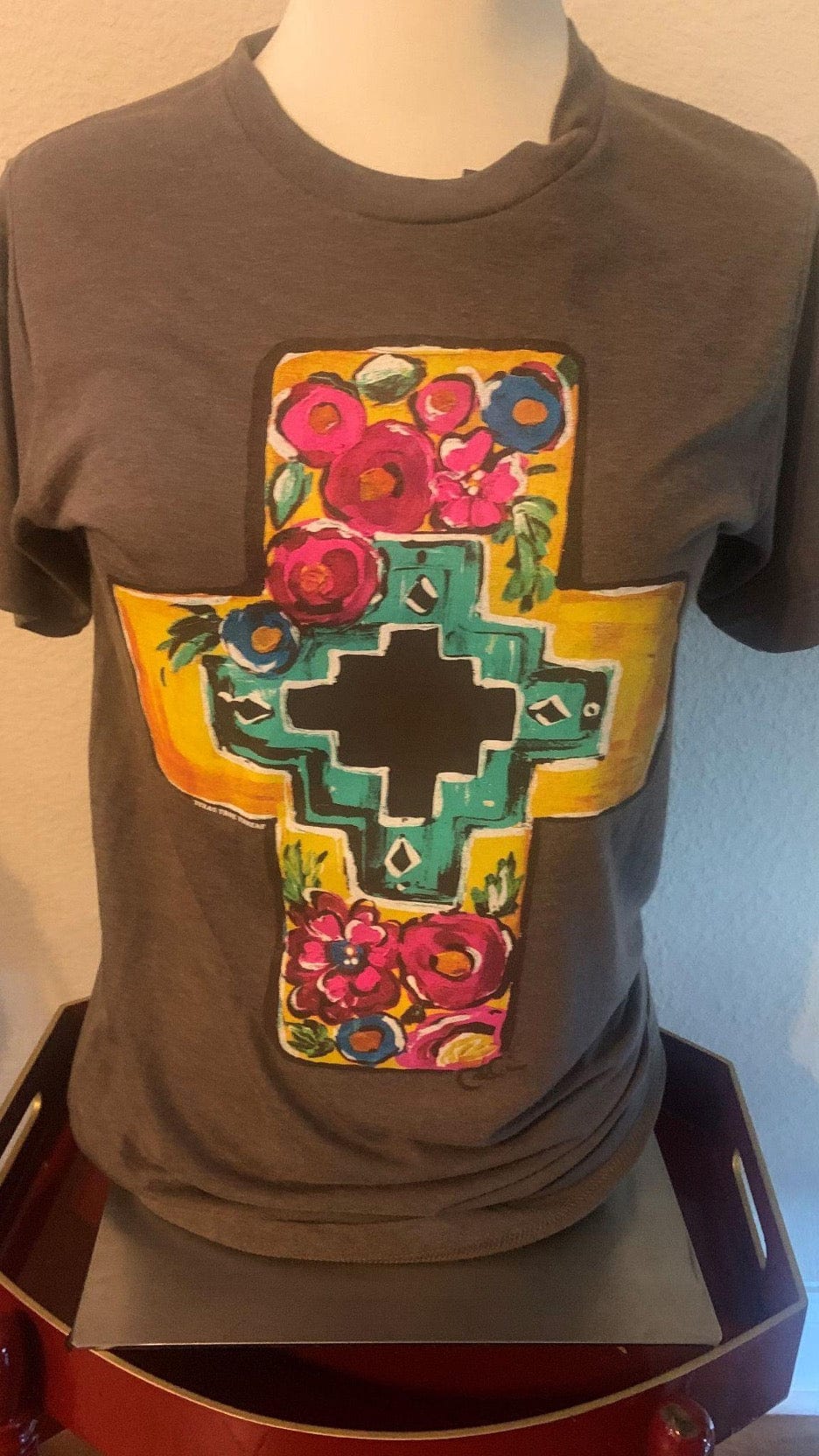 Colorful Cross Tee - Cowtown Bling N Things