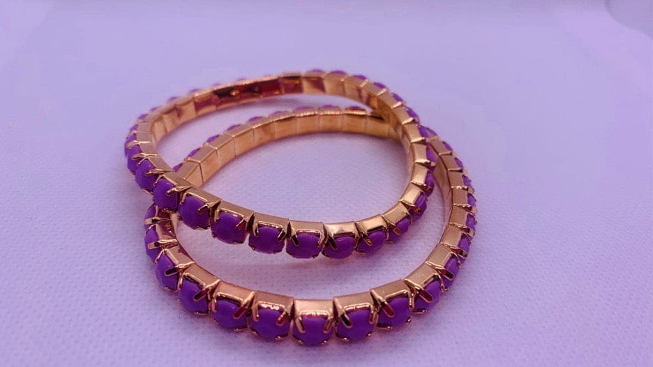 Colorful Rhinestone and Gold Bracelet - Cowtown Bling N Things