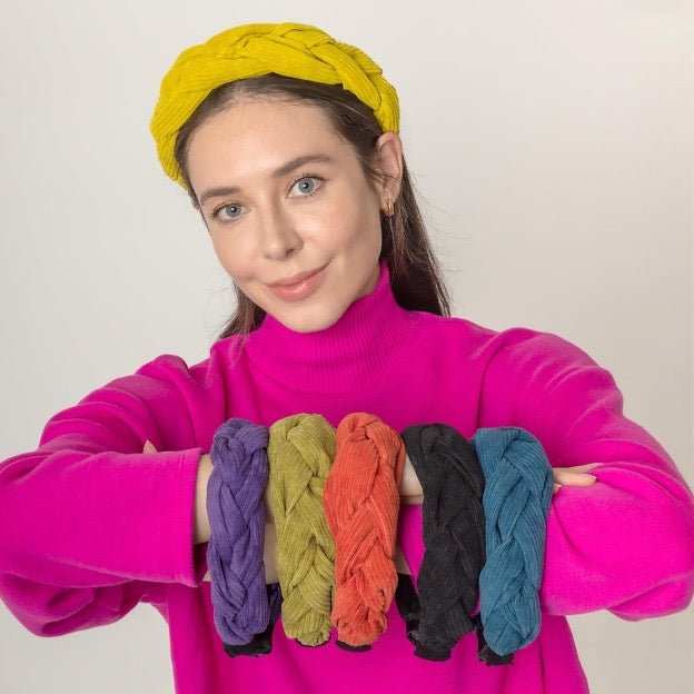 Corduroy Chunky Braided Headband - Cowtown Bling N Things