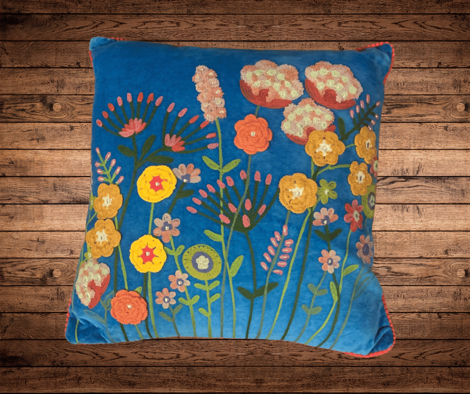 Crochet Silky Floral Pillow - Cowtown Bling N Things