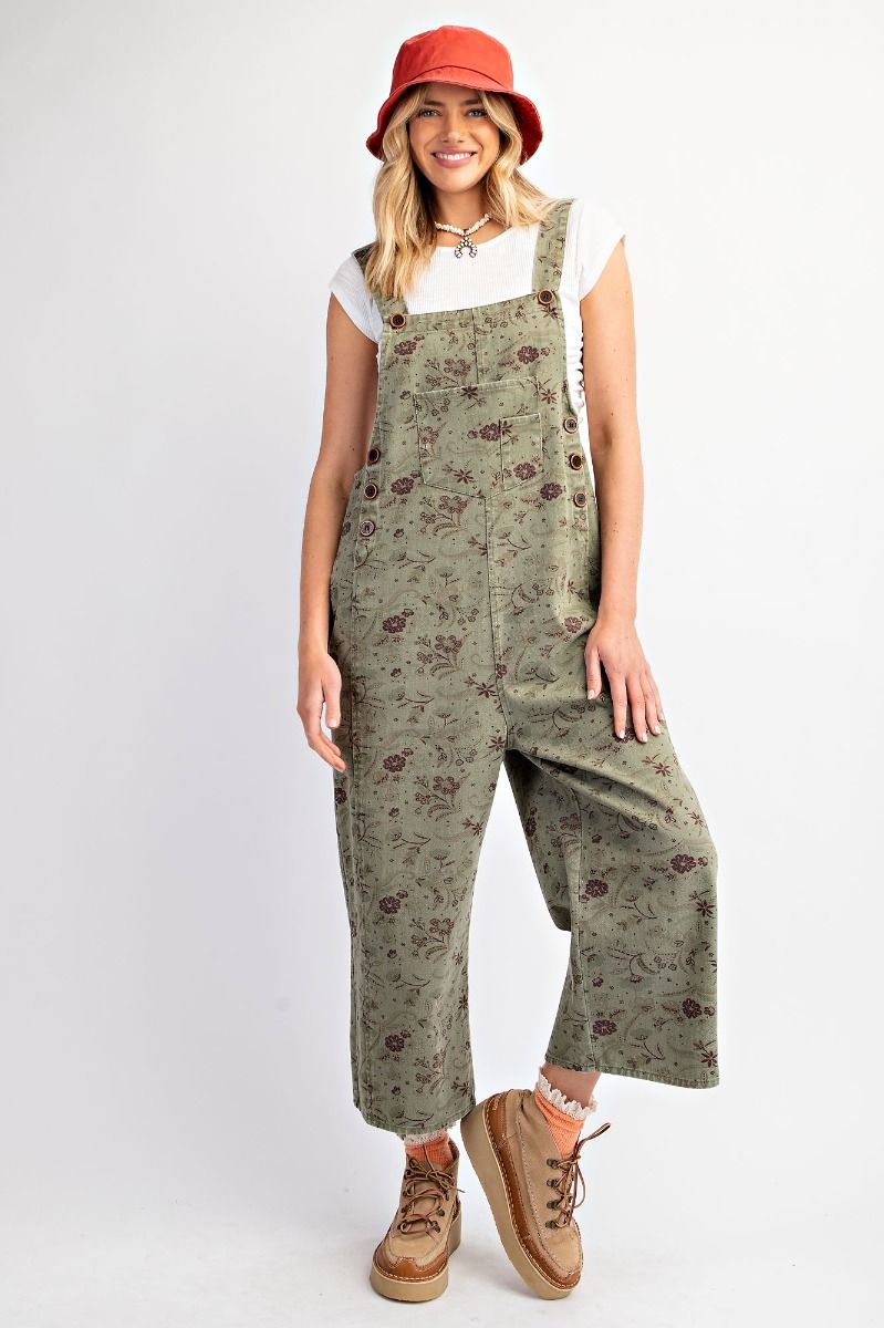Denim Printed Washed Twill Jumpsuit - Cowtown Bling N Things