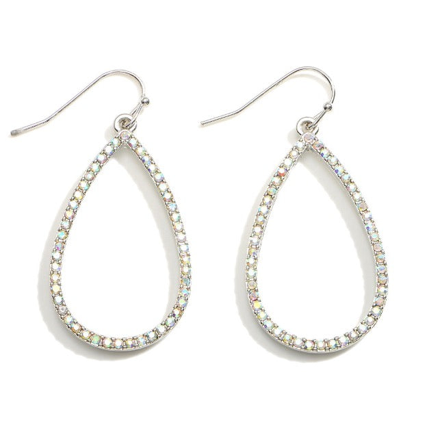 Teardrop Earrings Featuring CZ Accents. - Cowtown Bling N Things