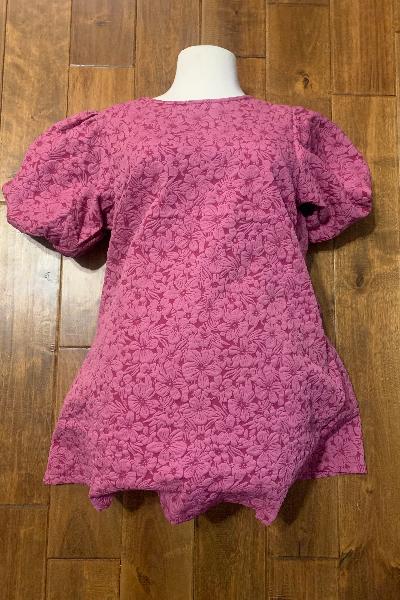 Easel| Bubble Short Sleeve Jacquard| Magenta Dress| S - L - Cowtown Bling N Things