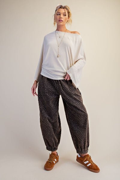 Easel Floral Corduroy Jogger - Cowtown Bling N Things