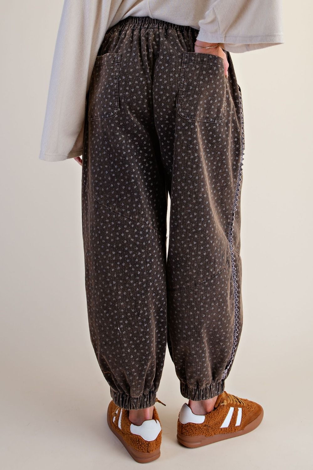 Easel Floral Corduroy Jogger - Cowtown Bling N Things