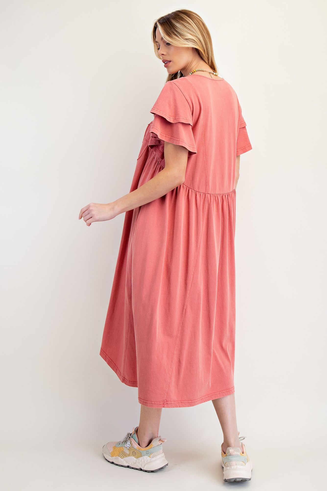 Easel Flower Patch Mineral Washed Knit Dress - Cowtown Bling N Things