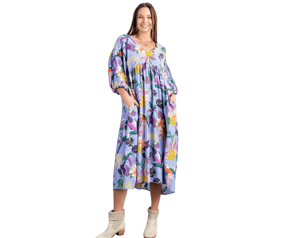 Easel |PEACH BLOSSOM| LOOSE FIT DRESS | S - L - Cowtown Bling N Things