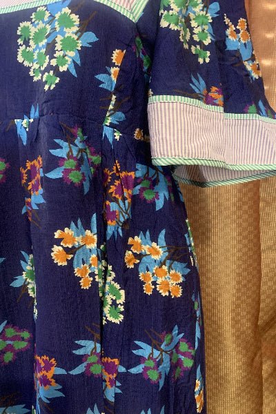 Easel Short Sleeve Stripe Midi Dress - Blueberry Women's Casual Dress with Pockets - Cowtown Bling N Things