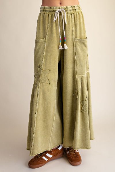 Easel Star Patch Mineral Wash Pants - Cowtown Bling N Things