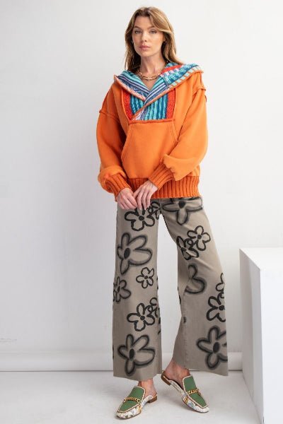 Easel Washed Multi‑Color Thread Hoodie Pullover - Cowtown Bling N Things