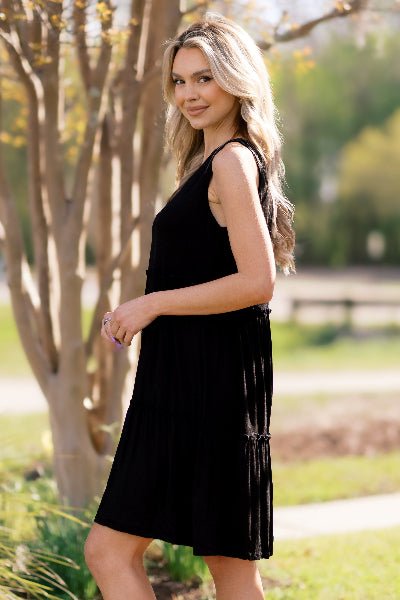 Effortless Charm Dress – Black 🖤✨ - Cowtown Bling N Things