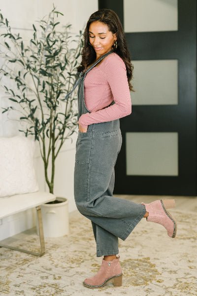 Exactly Where You Are Jumpsuit in Ash Black - Cowtown Bling N Things