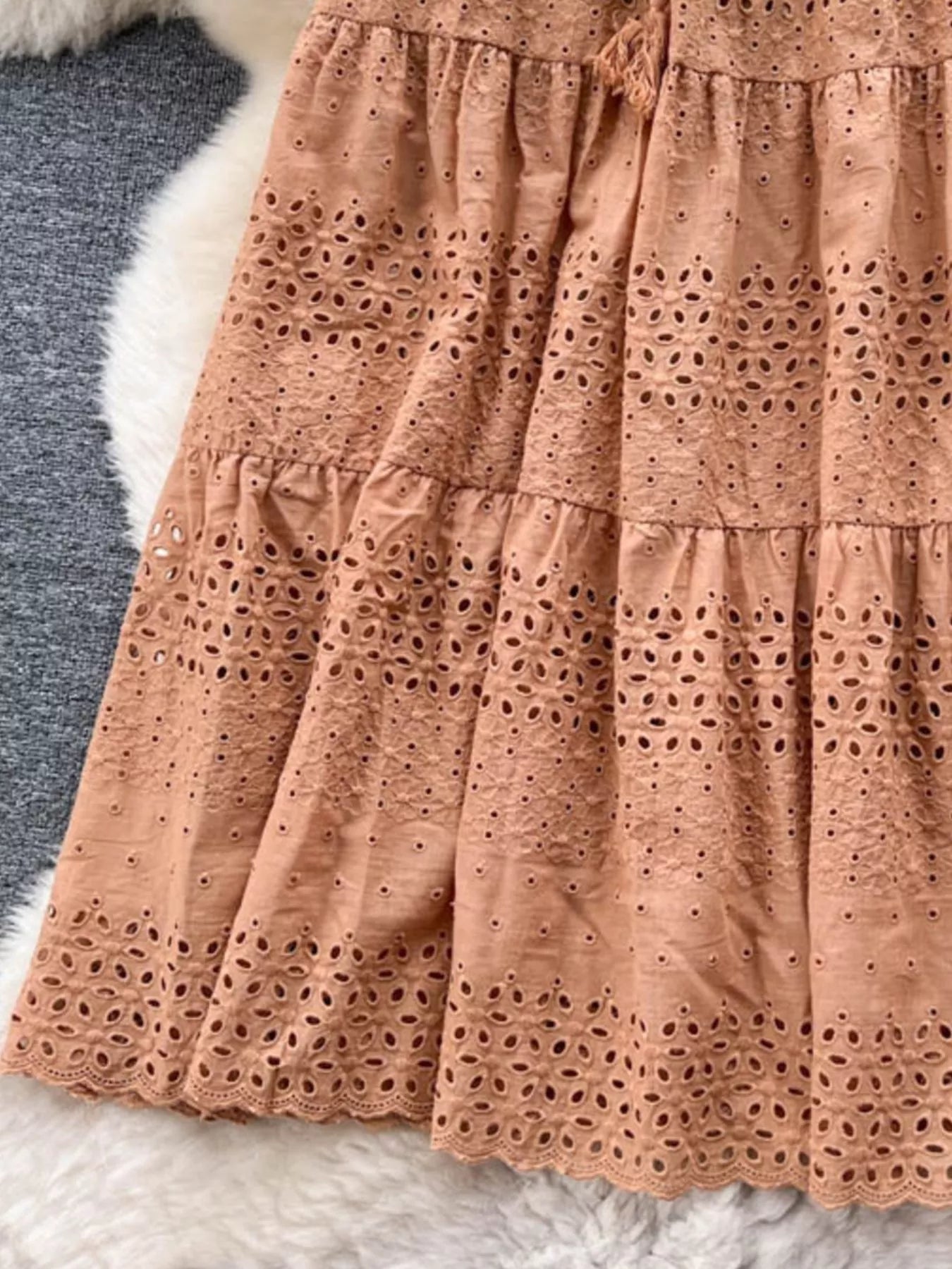 Eyelet Tiered Maxi Skirt - Cowtown Bling N Things