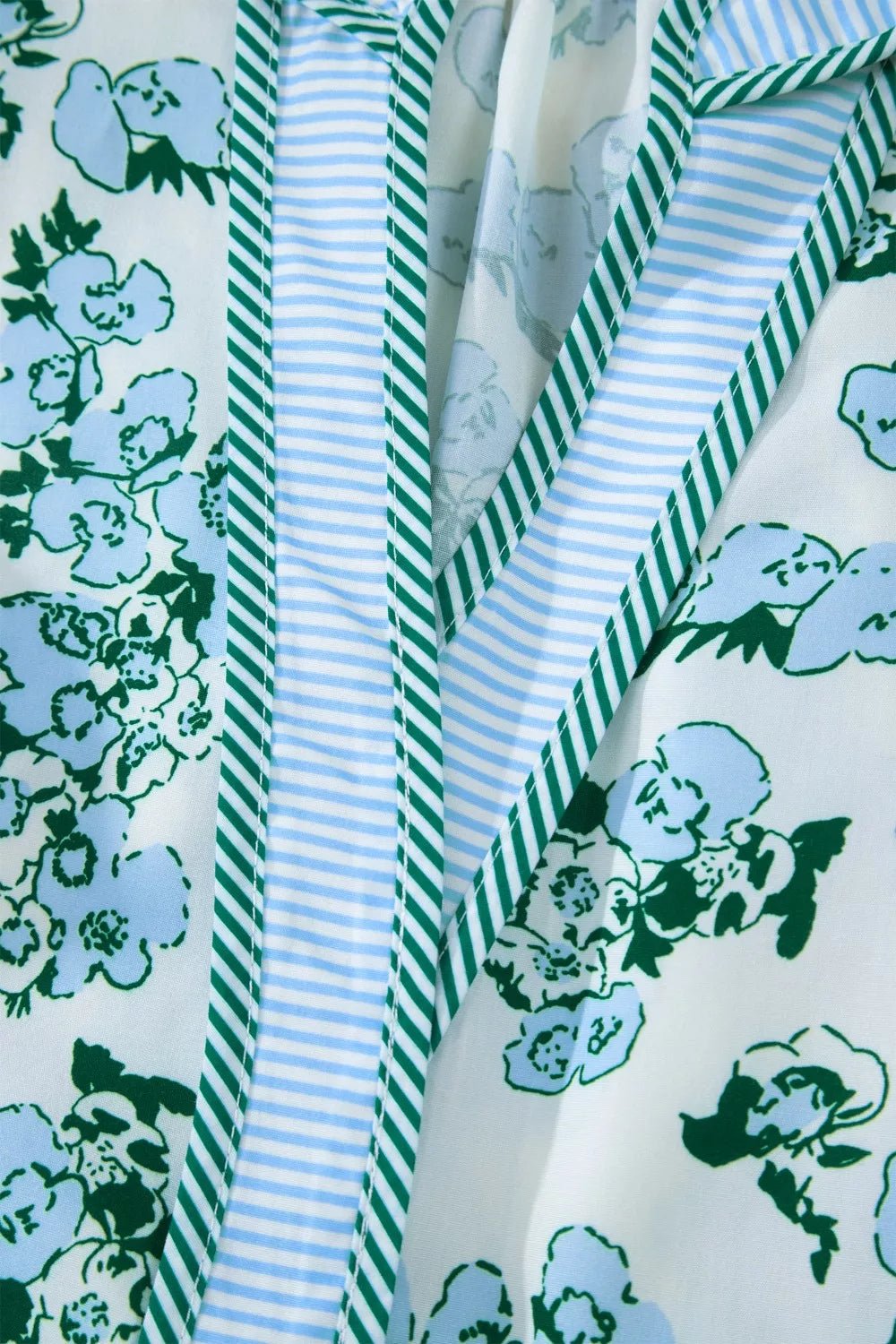 Floral Meets Stripes V Neck Flutter Sleeve Blouse - Cowtown Bling N Things