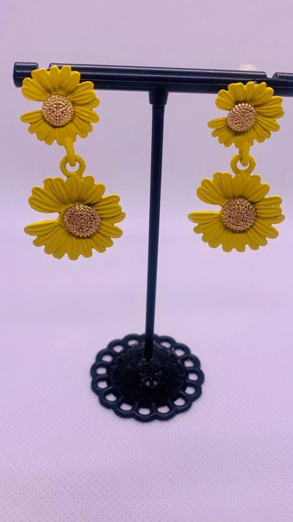Flower Post Dangle Earrings - Cowtown Bling N Things