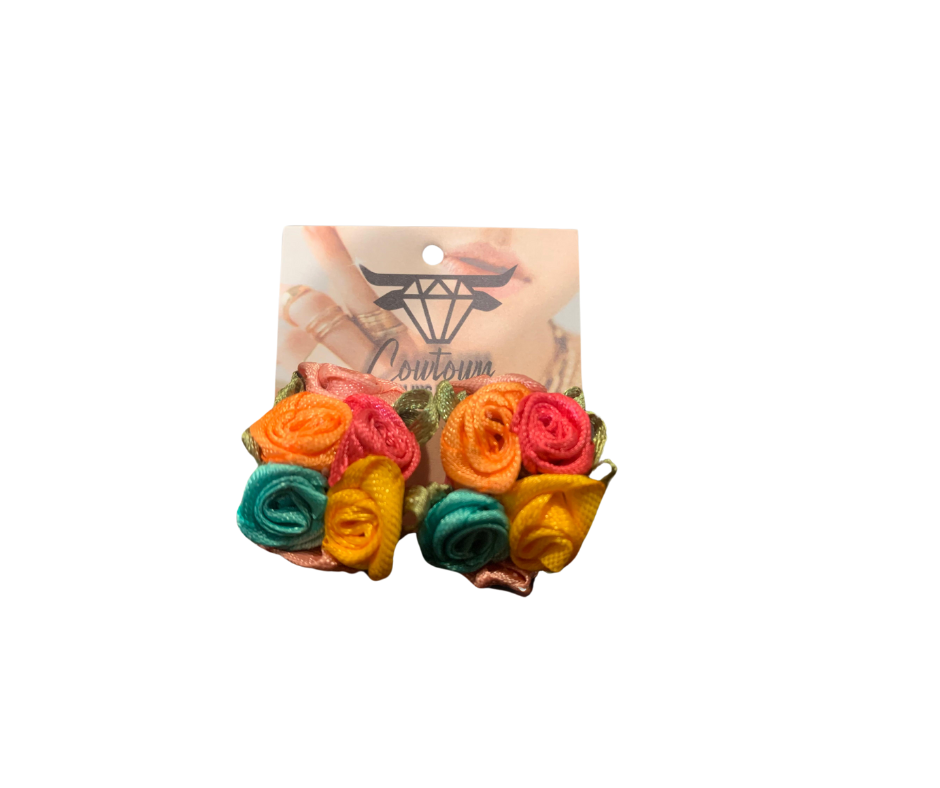 Flower Hoop Earrings - Cowtown Bling N Things