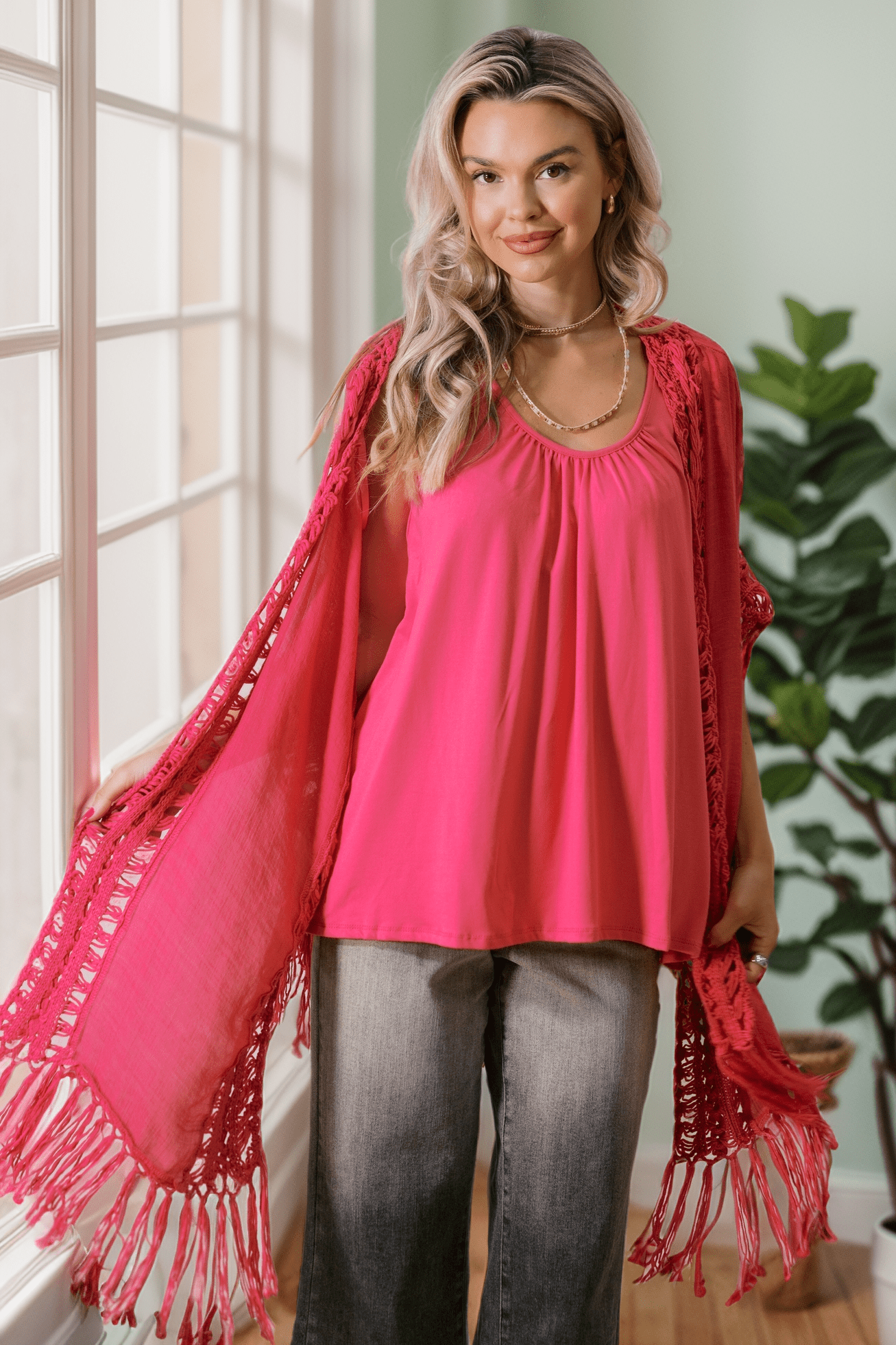 Fuchsia Flow Cardigan - Cowtown Bling N Things