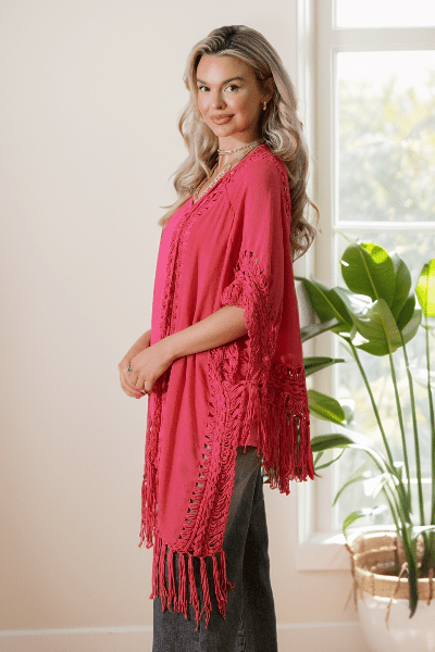 Fuchsia Flow Cardigan - Cowtown Bling N Things