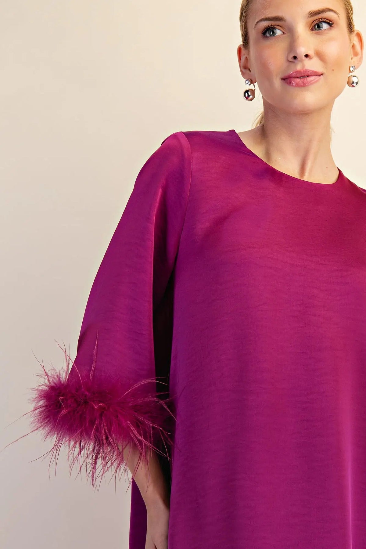 Glam | Feather Trim Evening Midi Dress - Cowtown Bling N Things