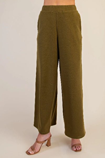 Glam Soft Brush Feel Wide Leg Pants - Cowtown Bling N Things