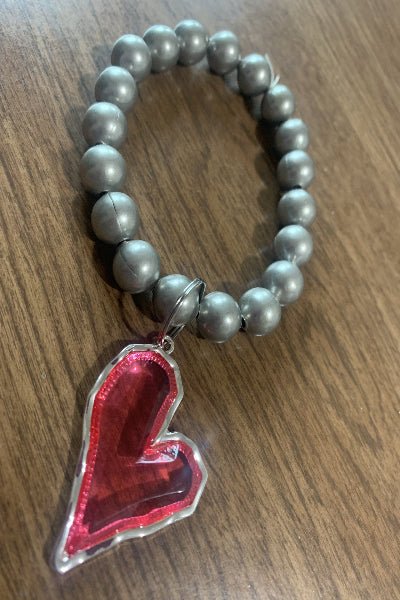 Glass Heart Bracelet - Cowtown Bling N Things