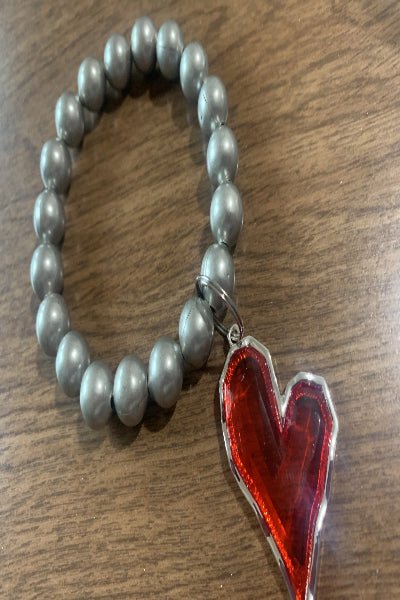 Glass Heart Bracelet - Cowtown Bling N Things