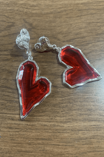 Glass Heart Earrings - Cowtown Bling N Things