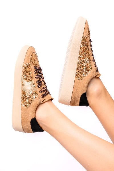 Gold Sequin Sneakers | Boutique Glam Comfort | Cowtown Bling N Things - Cowtown Bling N Things