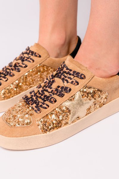 Gold Sequin Sneakers | Boutique Glam Comfort | Cowtown Bling N Things - Cowtown Bling N Things
