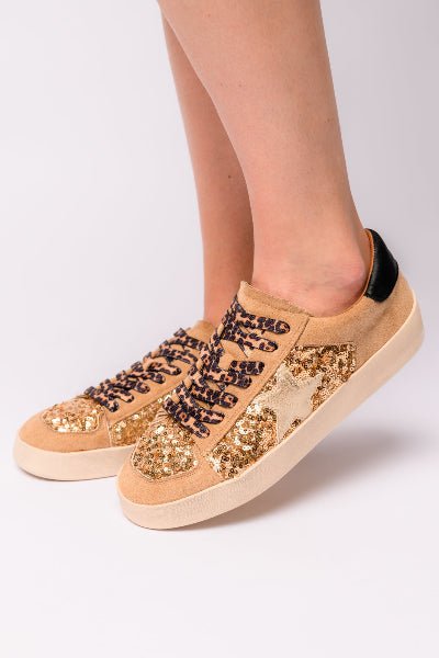 Gold Sequin Sneakers | Boutique Glam Comfort | Cowtown Bling N Things - Cowtown Bling N Things