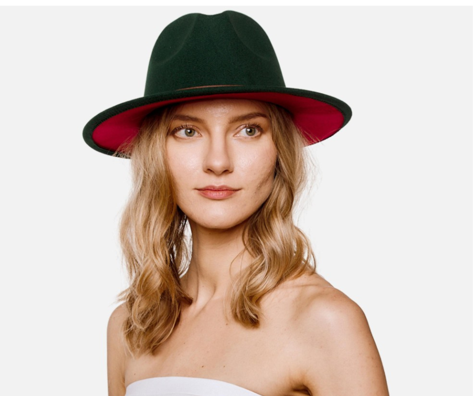 Two Tone Felt Wide Brim Hat