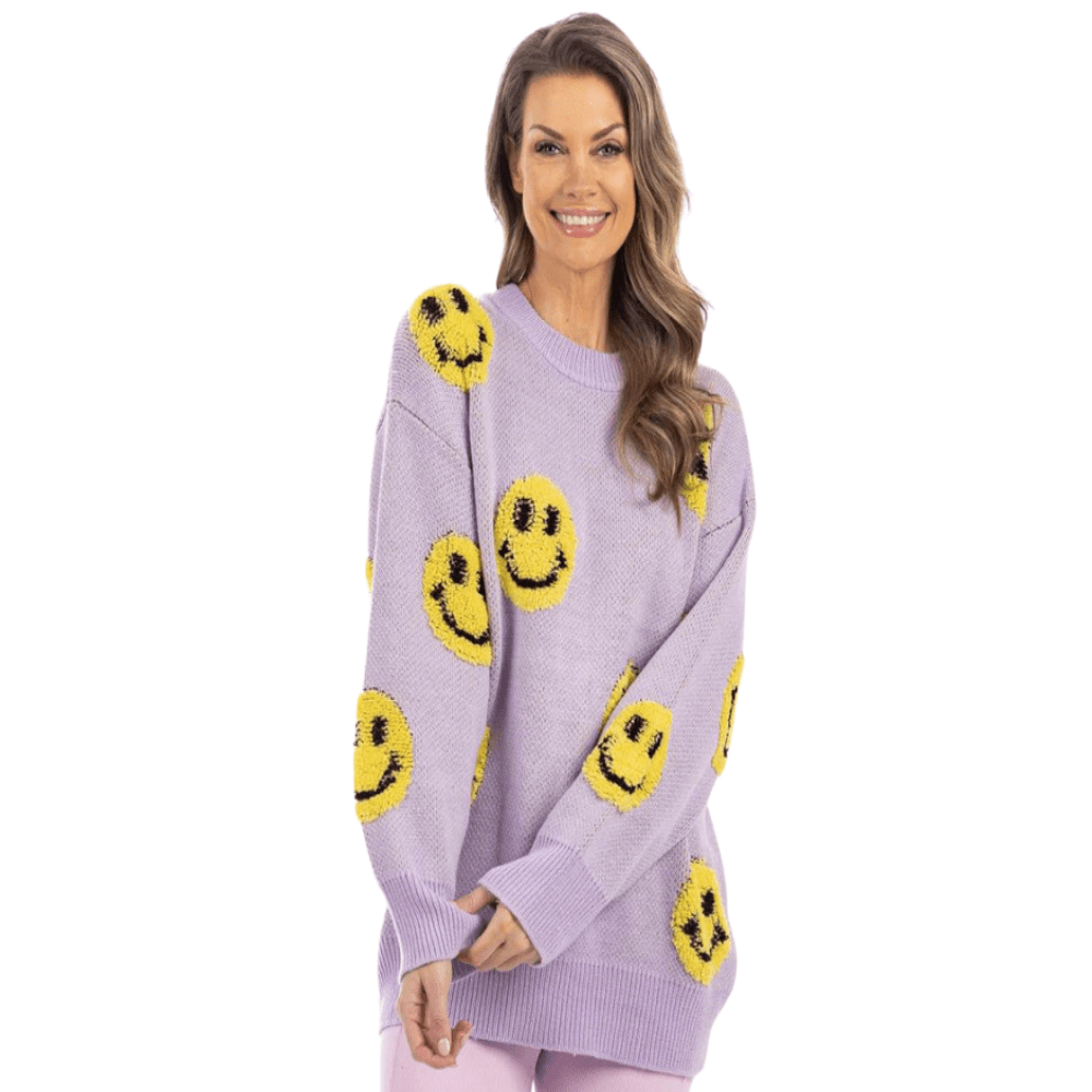 Happy Face Sweater - Cowtown Bling N Things