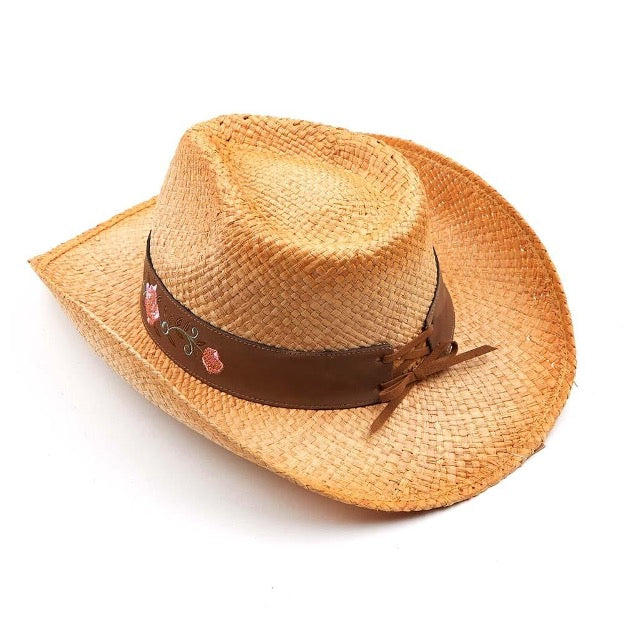 Straw Fedora Hat With Color Confetti Band - Cowtown Bling N Things