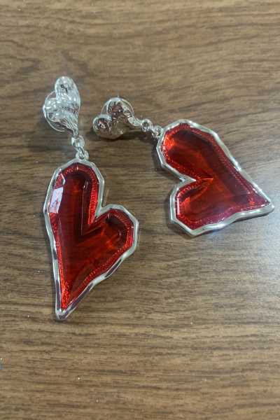 Glass Heart Earrings