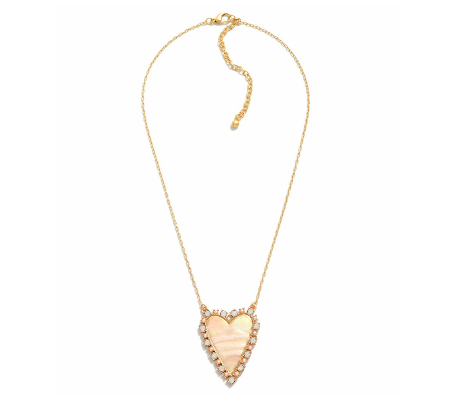 Mother of Pearl Heart Necklace - Cowtown Bling N Things