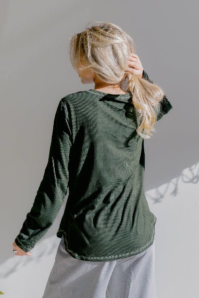 Heimish Olive Whisper Henley Top - Cowtown Bling N Things