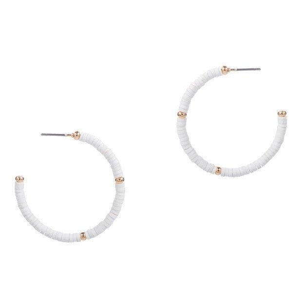 Heishi Bead Hoop Earrings. - Cowtown Bling N Things