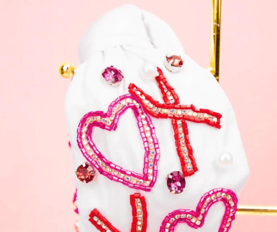 Hugs and Kisses White Knotted Headband - Cowtown Bling N Things