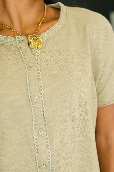 In Loom Pushing Through Button Down Top - Cowtown Bling N Things