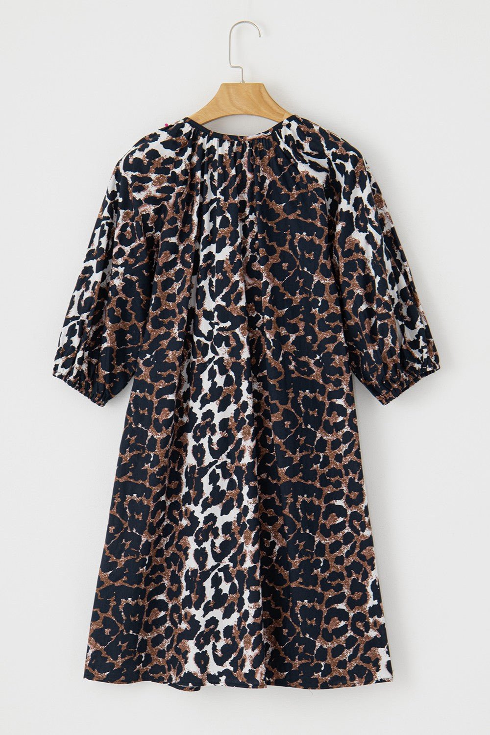 Leopard Button Up Half Sleeve Mini Dress - Cowtown Bling N Things