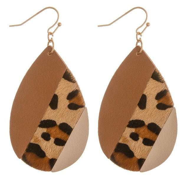 Leopard Print Teardrop Earrings. - Cowtown Bling N Things