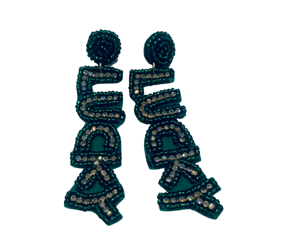 Lucky Bead and Rhinestone Earrings - Cowtown Bling N Things