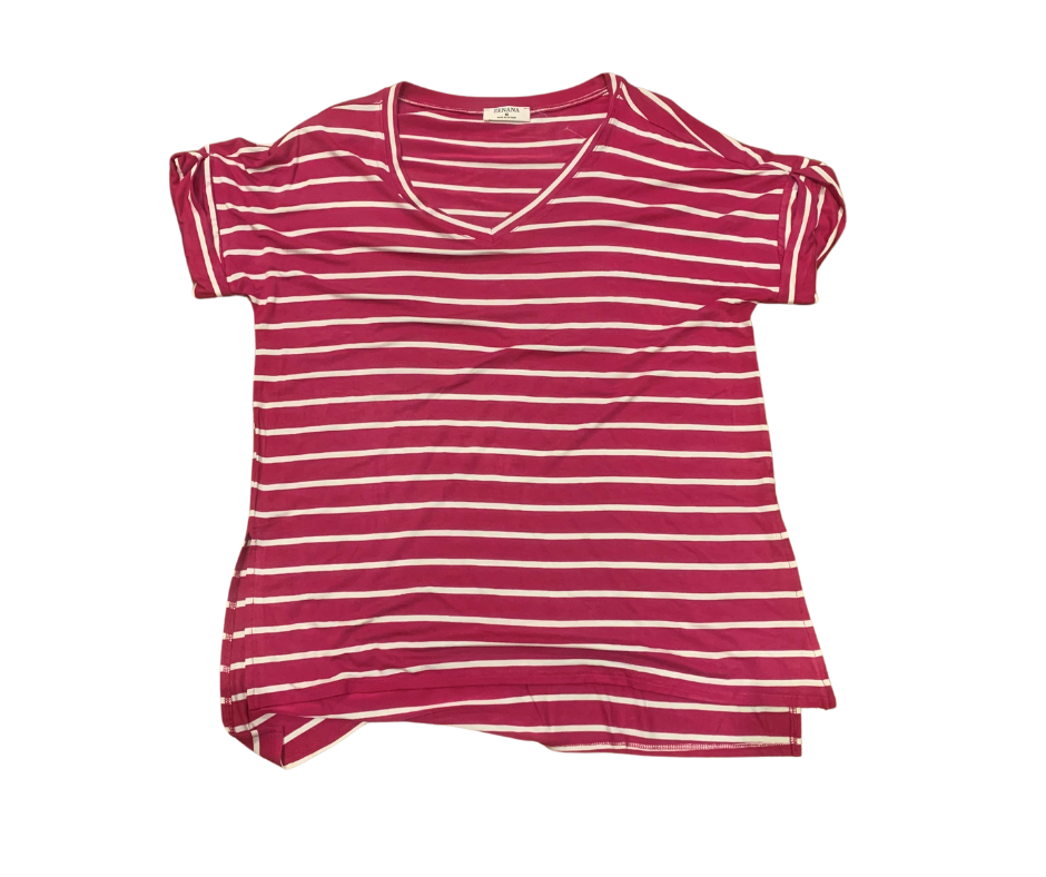 Magenta Striped V Neck Top - Cowtown Bling N Things