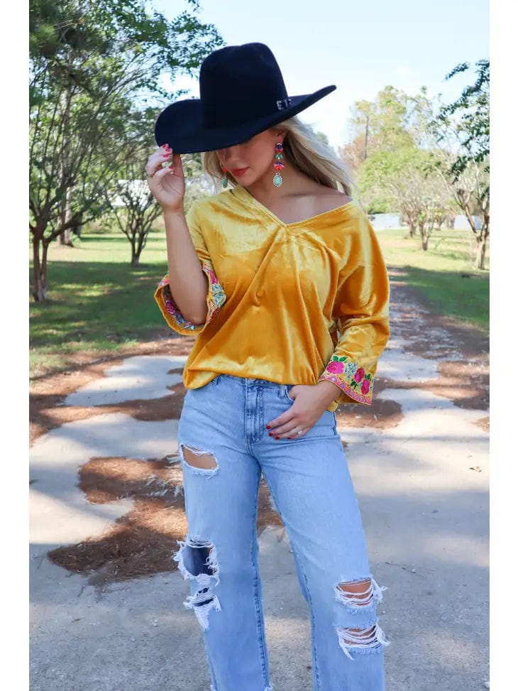 Merigold Kisses |Embroidered Top | - Cowtown Bling N Things